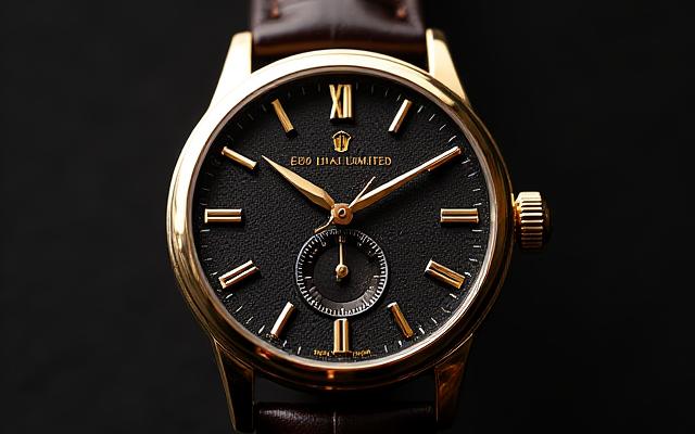 江戸時代限定版 手巻き時計の文字盤、漆塗りの装飾と金色の針